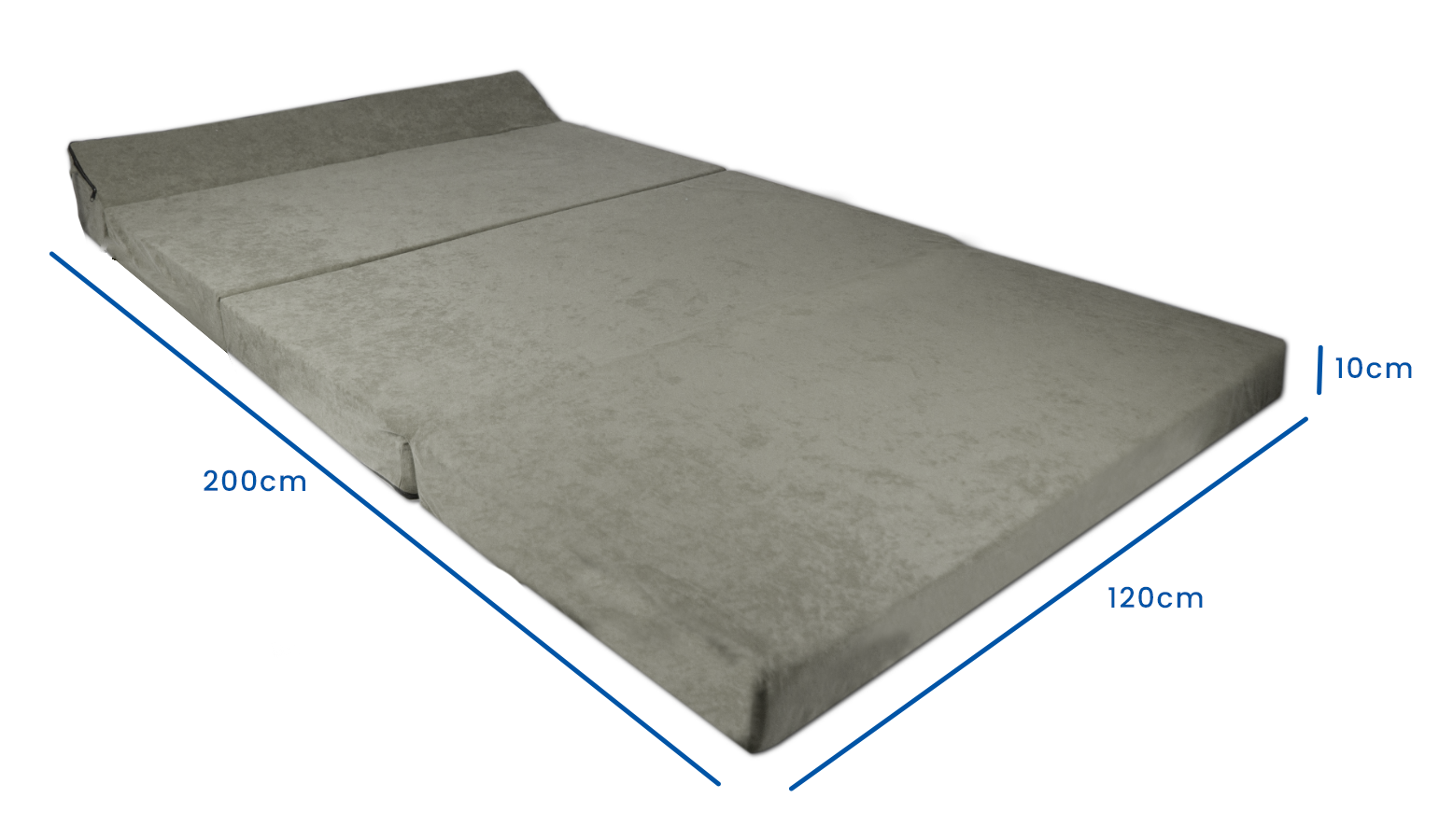 Opvouwbaar logeermatras - grijs -200x120x10 cm - campingmatras