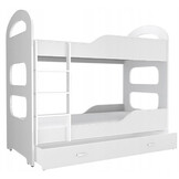 Kinder stapelbed wit - met dubbele matras - 190 x 80 cm