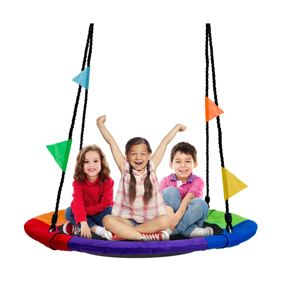 Nestschommel 100 cm - regenboog multi gekleurd - tot 150 kg