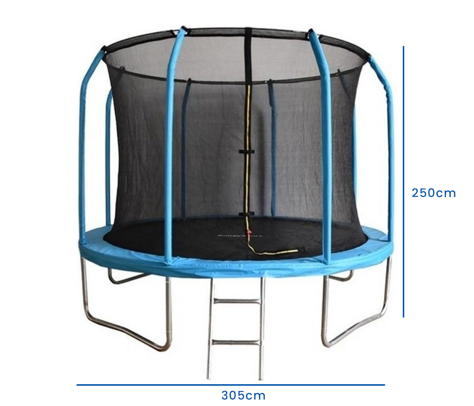 Trampoline - 305 cm - met veiligheidsnet & ladder - blauw