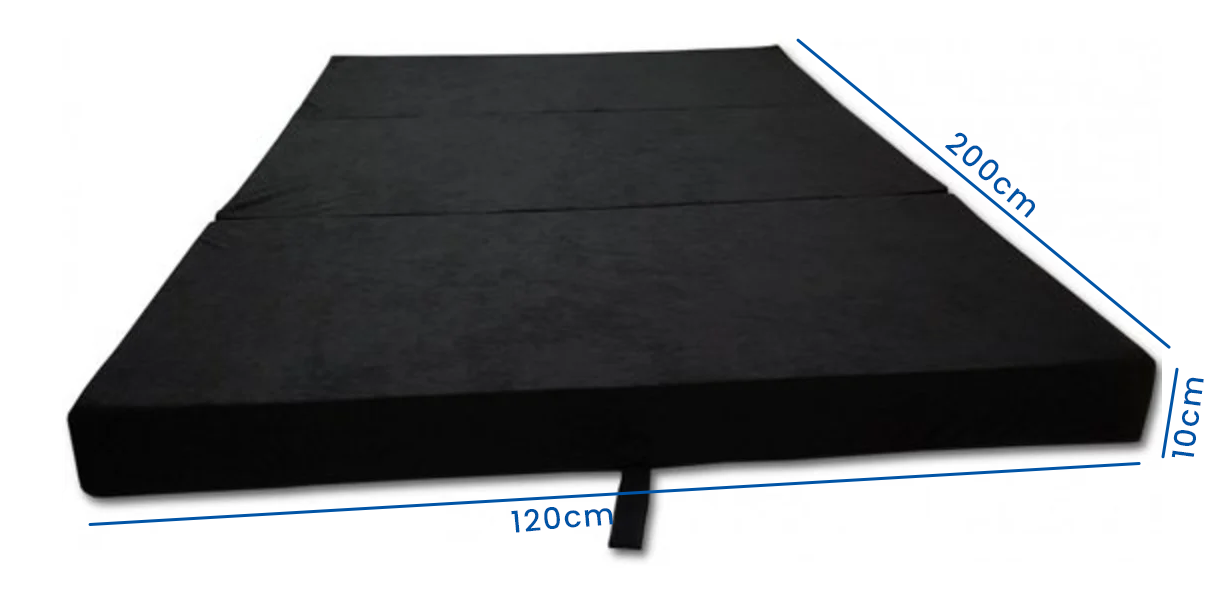 Logeermatras - camping matras - reismatras - opvouwbaar matras - 120 x 200 x 10 - zwart