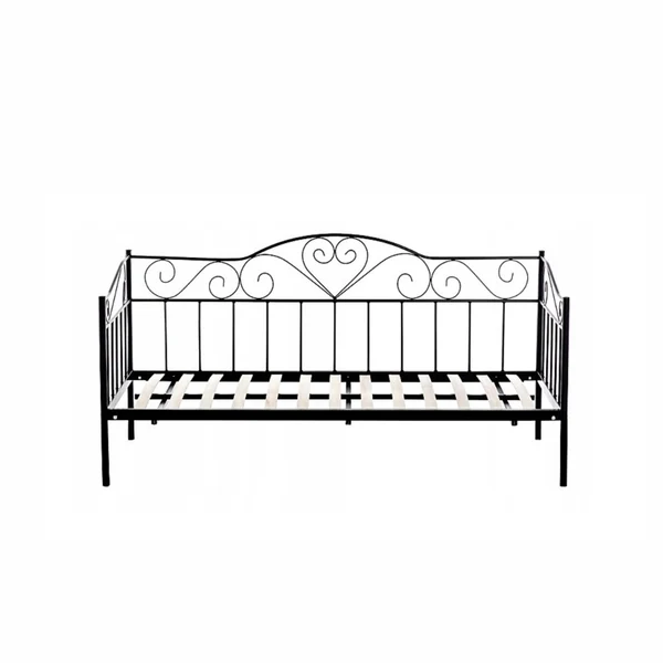 Bedframe 90x200 cm - met lattenboden - metaal - zwart