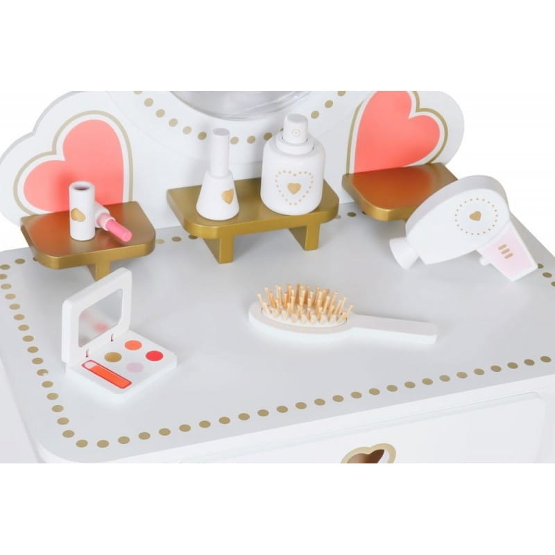 Kinderkaptafel - 91x50x70cm - wit - met spiegel