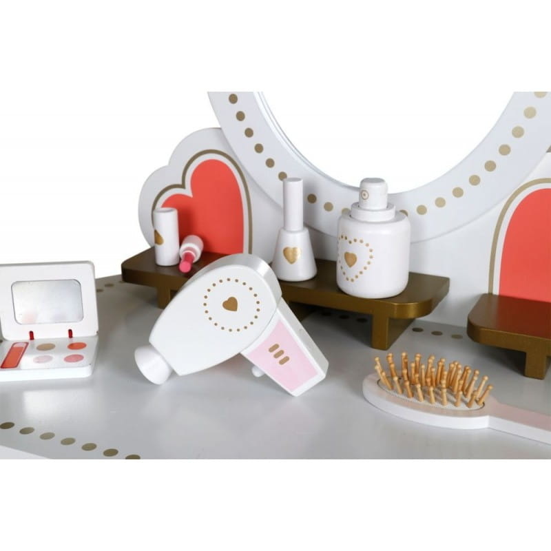 Kinderkaptafel - 91x50x70cm - wit - met spiegel