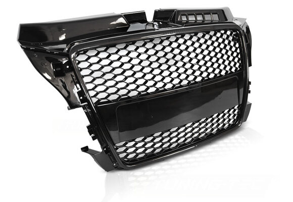 Grill geschikt voor Audi A3 (8P) - 04.08-07.12 - sport - glans zwart