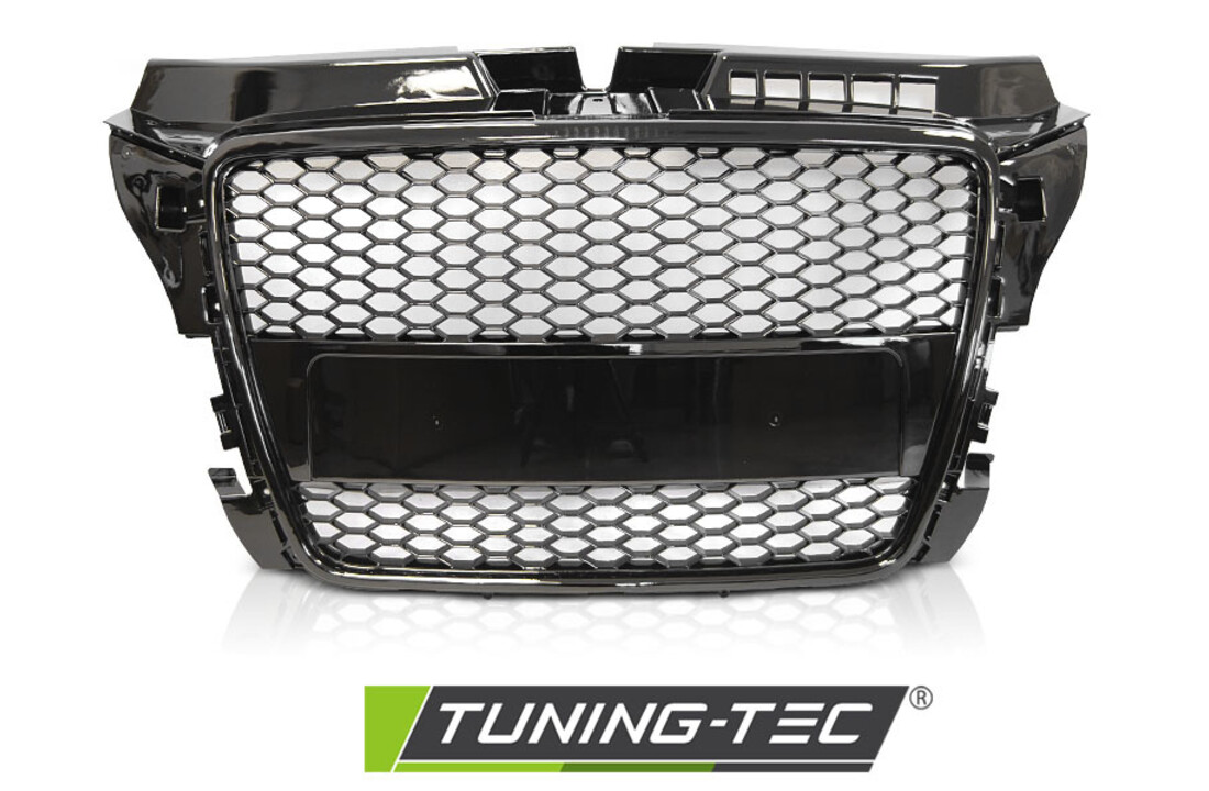 Grill geschikt voor Audi A3 (8P) - 04.08-07.12 - sport - glans zwart