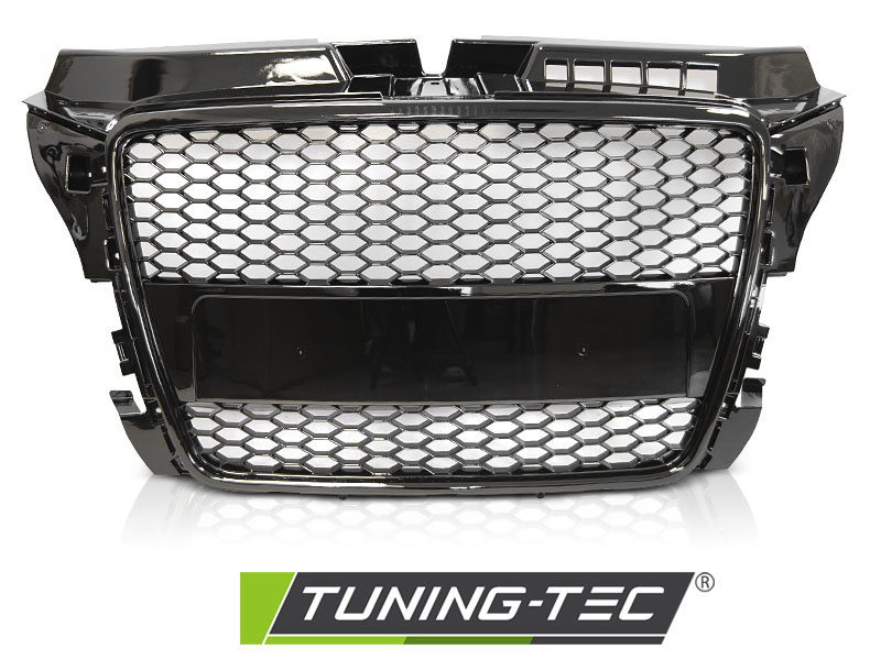 Grill voor Audi A3 (8P) - 04.08-07.12 - sport - glans zwart