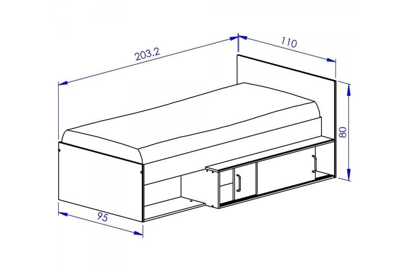Houten bed - 90x200 cm met handige opberglade