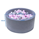 Ballenbak - stevige ballenbad -90 x 40 cm - 200 ballen Ø 7 cm - roze, wit, grijs