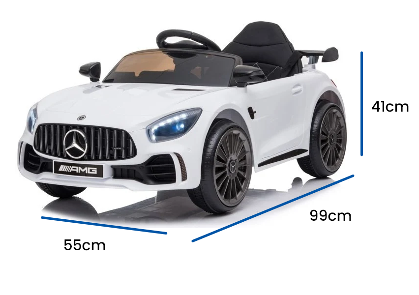 Elektrische kinderauto - Mercedes GTR AMG - 2x25W - wit