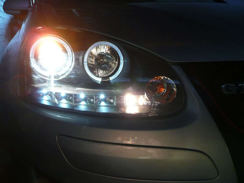 Koplampen dual halo rims VW GOLF 5 10 03-09 ANGEL EYES ZWART