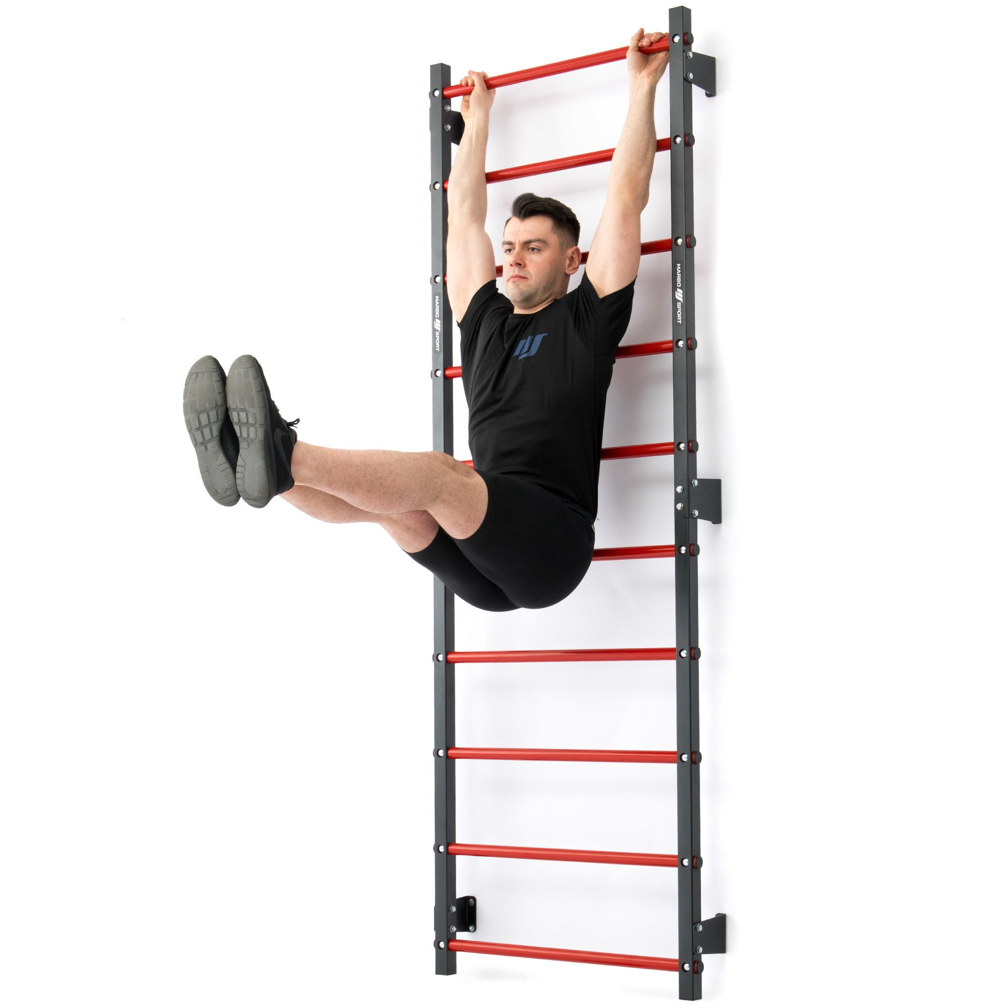 Workout gymnastiek ladder 235x87 cm met pull bar & halterbank