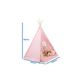 Tipi tent - speeltent met vloermat en kussens – roze