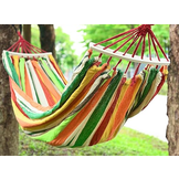 Hangmat 280x150 cm - oranje gestreept - inclusief opbergtas