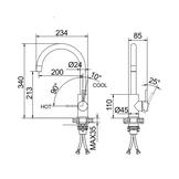 Keukenkraan - mengkraan - eengreeps - 35mm - 7,5L/M - RVS