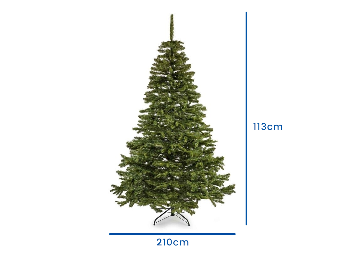 Kunstkerstboom - kunstboom - 210 cm - metalen voet - groen