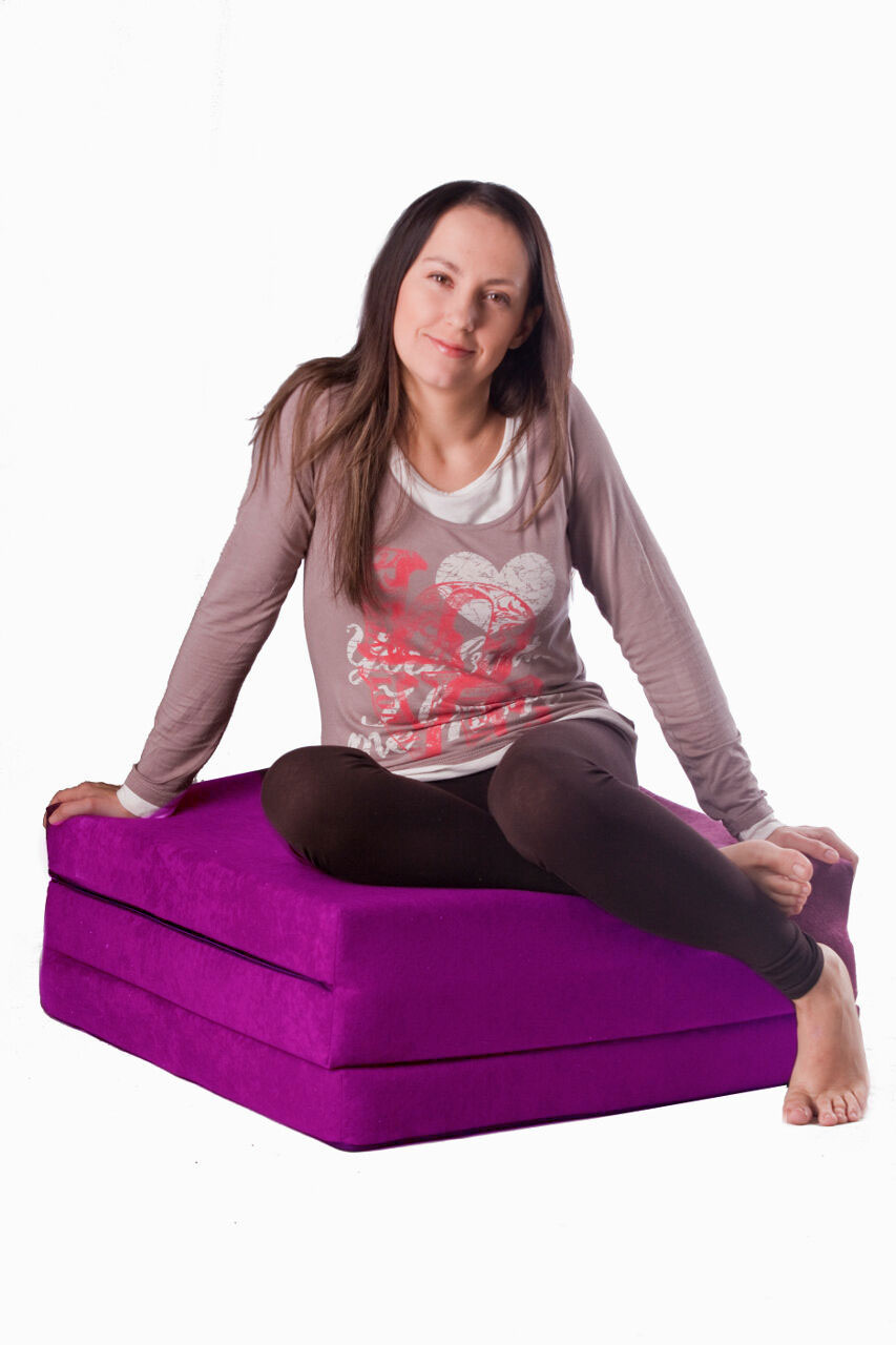 Logeermatras extra dik - violet - camping matras - reismatras - opvouwbaar matras - 195 x 80 x 15