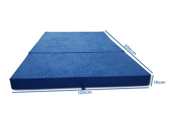 Logeermatras - camping matras - reismatras - opvouwbaar matras - 120 x 200 x 10 - blauw