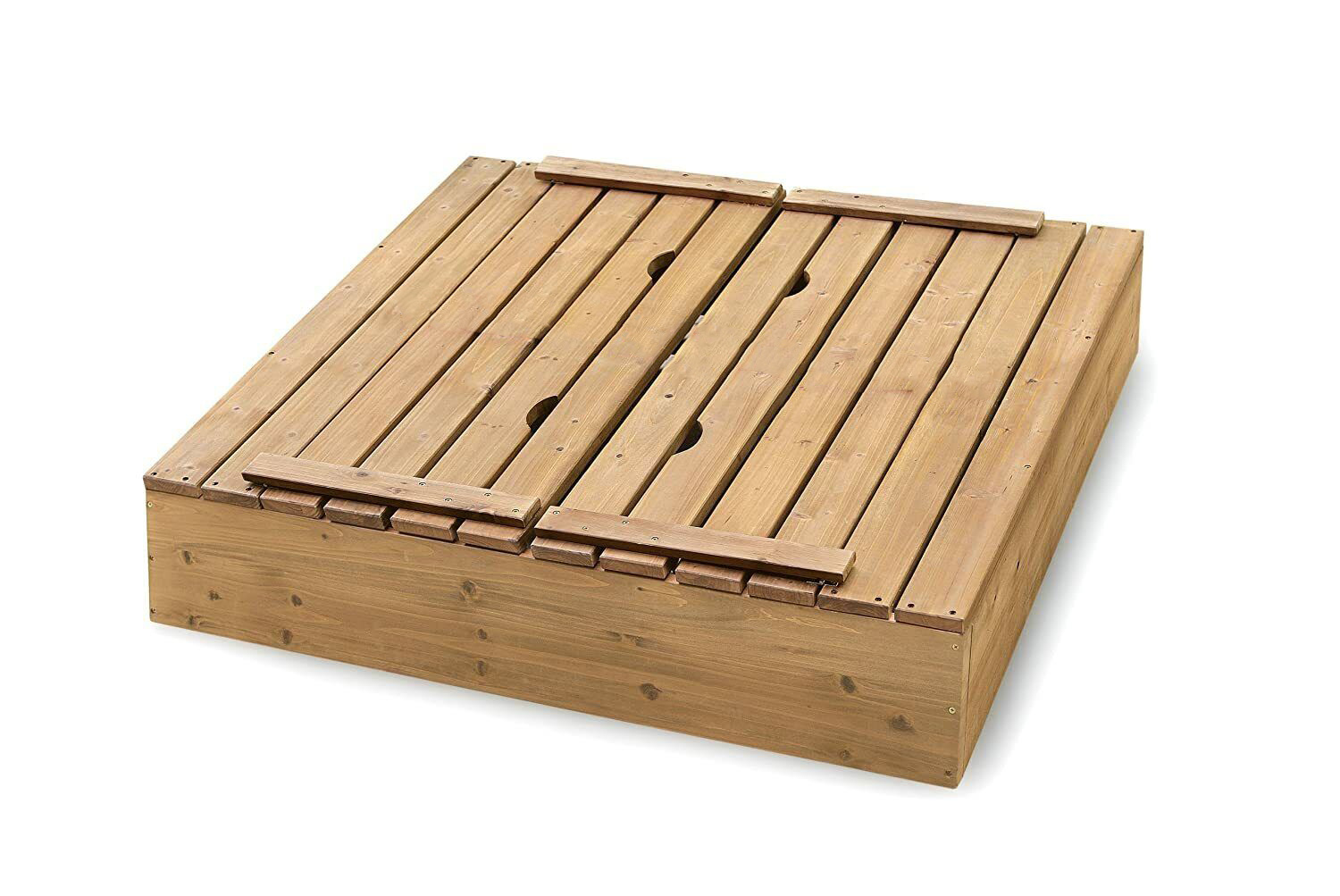 Zandbak hout met deksel - met zitje - 120x120 cm