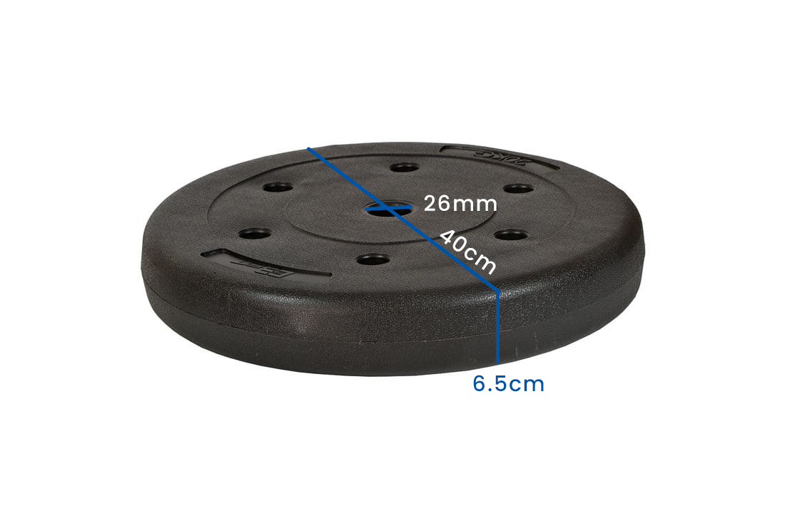 Halterschijf 20 kg - geschikt voor stang 26mm