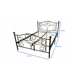 Metalen bedframe met lattenbodem- 140x200 - versierd