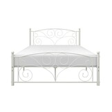 Metalen bedframe met lattenbodem- 120x200-versierd - wit