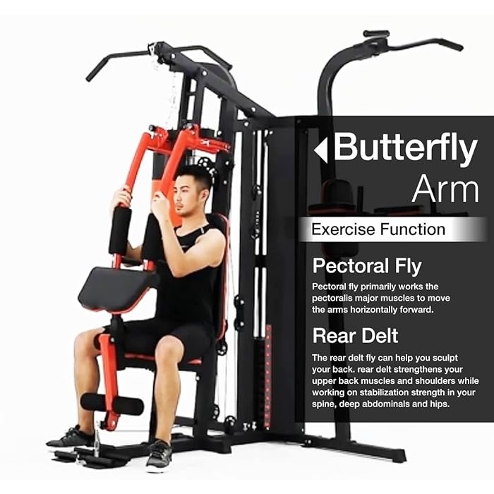 Krachtstation - Home gym - met 80 kg gewicht - en bokszak