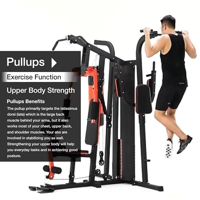 Krachtstation - Home gym - met 80 kg gewicht - en bokszak