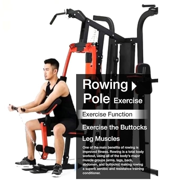 Krachtstation - Home gym - met 80 kg gewicht - en bokszak