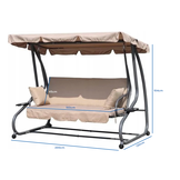 Schommelbank - tuinschommel - met klapbare rugleuning - beige