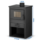 Houtkachel - staal - vrijstaand - 9KW