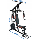 Krachtstation - Home gym -  met 45 kg gewicht - zwart-oranje