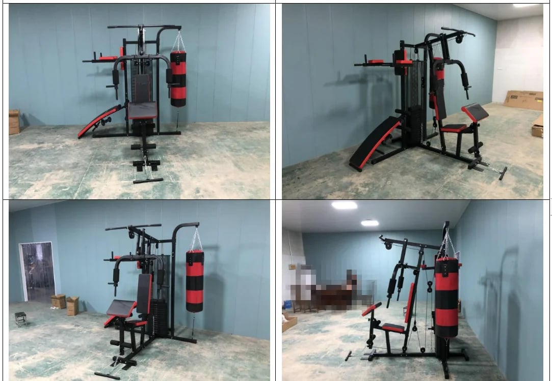 Krachtstation - home gym - met 68 kg gewicht - en bokszak