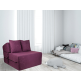 Luxe logeermatras - violet - camping matras - reismatras - opvouwbaar matras - 200 x 70 x 15 - met kussens