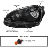 Koplampen geschikt voor VW Golf 5 10 03-09 - Jetta 2005/2011 - ZWART