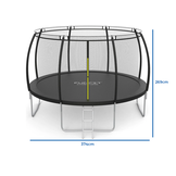 Trampoline met net - 374 cm - 12 FT - zwart - tot 150 kg