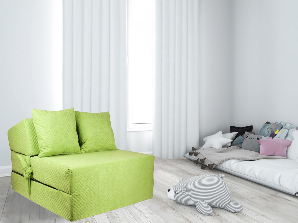 Luxe logeermatras - groen - camping matras - reismatras - opvouwbaar matras - 200 x 70 x 15 - met kussens