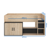 Halfhoogslaper 90 x 200 cm met opbergruimte