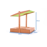 Zandbak - hout - met dak en bankjes - 140x140 cm - groen