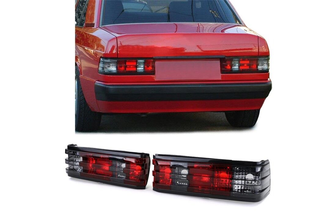 Achterlichten geschikt voor MERCEDES W201/190 12 82-05 93 ROOD SMOKE