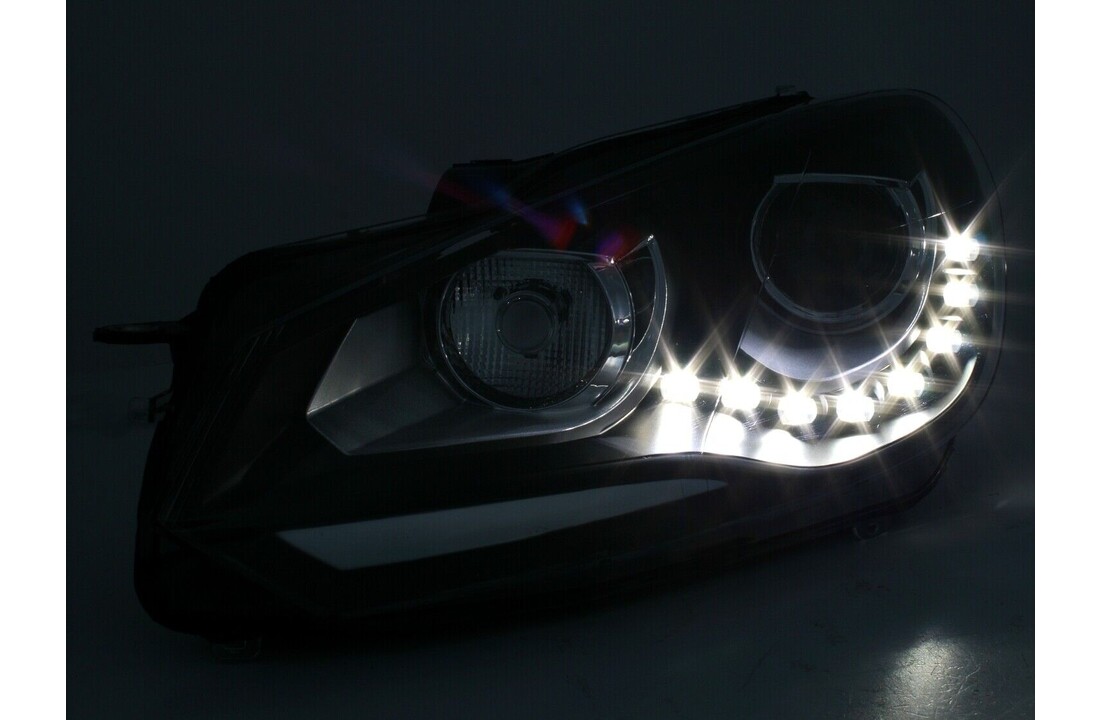 Koplampen dagrijlicht geschikt voor VW GOLF 6 10 08-12 ZWART TRU DRL