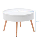 Houten salontafel met opbergruimte - 60x60x40 - wit