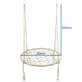 Nestschommel wit - 80 cm diameter - tot 150 kg - 100 cm touwen