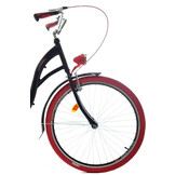 Meisjesfiets 26 inch stevig model rood met zwart van Dallas Bike