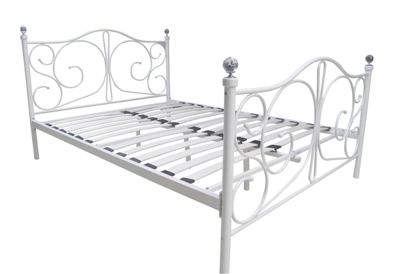Metalen bedframe met lattenbodem- 140x200 - wit