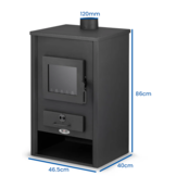 CV Houtkachel - staal - vrijstaand - 22kw