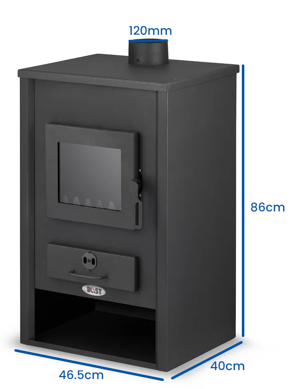 CV Houtkachel - staal - vrijstaand - 22kw