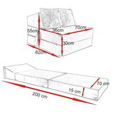 Luxe logeermatras - roze - camping matras - reismatras - opvouwbaar matras - 200 x 70 x 15 - met bruine kussens