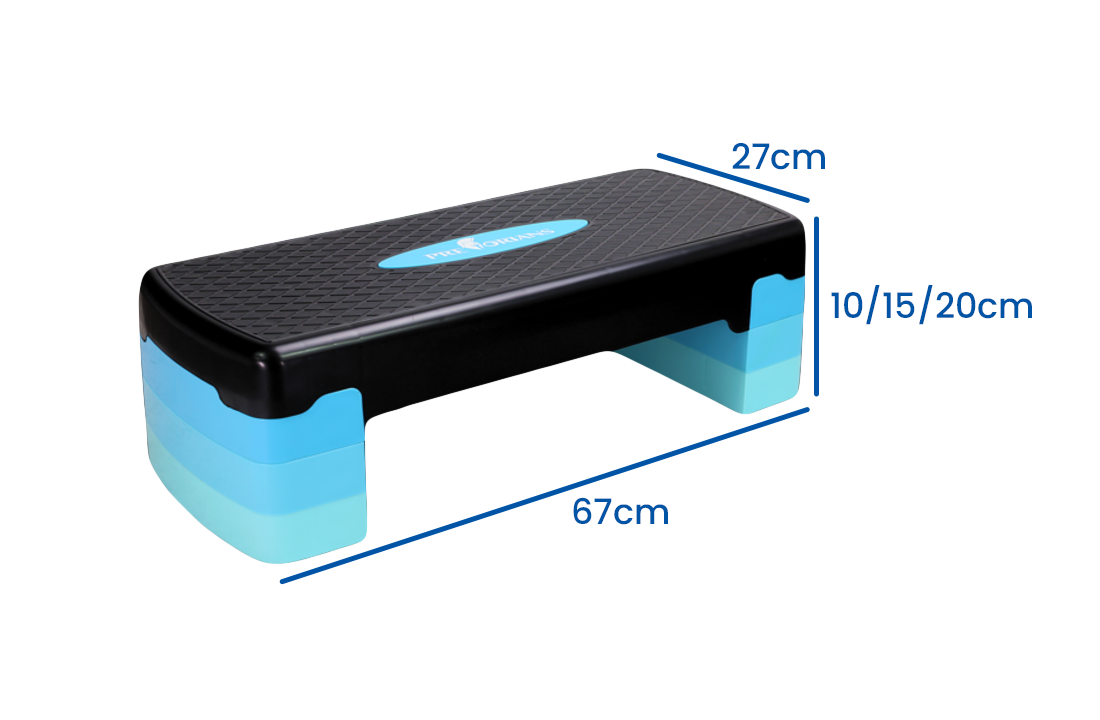 Aerobic step  blauw - 3 hoogte standen - 67x27 cm