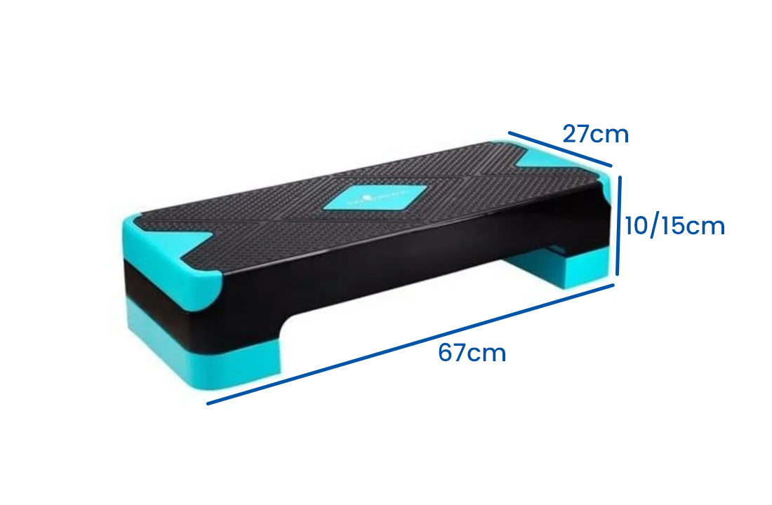 Aerobic step  blauw - 2 hoogte standen - 67x27 cm